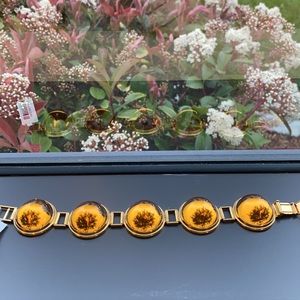 Lalique Amber colored Crystal Bracelet